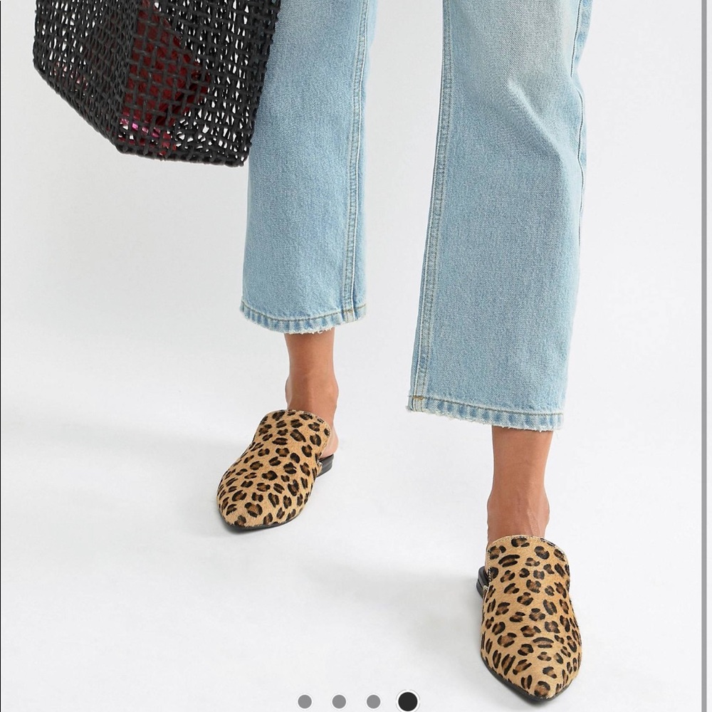 Park Lane Leopard Leather Pointed Mules CA - Picture 7 of 7